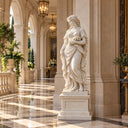 Classical White Marble Flower Maiden Statue MM-050