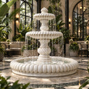 Classical European Two-Tier White Marble Fountain MM-043