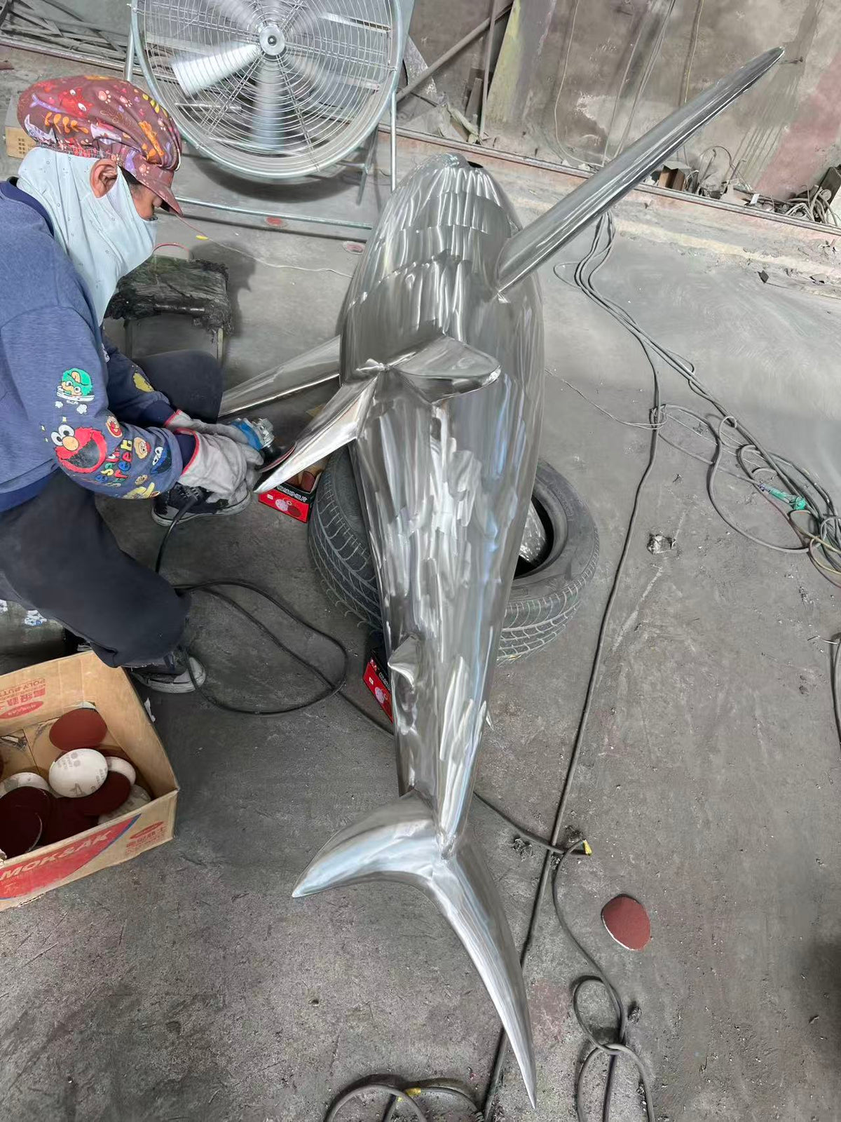 Custom sculpture fabrication and craftsmanship during production