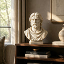 White Marble Classical Bearded Man Bust Sculpture With Base MM-018