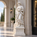 Classical White Marble Flower Maiden Statue MM-050