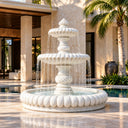 Classical European Two-Tier White Marble Fountain MM-043