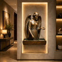 Bronze angel sculpture with classical religious figure design and handcrafted bronze finish for luxury interior and memorial artwork