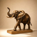 Detailed bronze elephant sculpture with realistic skin texture and handcrafted bronze casting BB-007