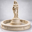 Classical female statue water fountain on a white background, showcasing detailed carving and elegant design, ideal for garden decor product display and reference.