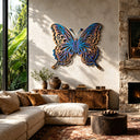 Colored stainless steel butterfly wall sculpture SS-020 with electroplated metallic finish and modern design