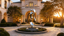 Custom mirror polished stainless steel sculpture installed in a luxury resort residence