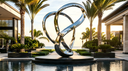 Custom stainless steel sculpture created for a luxury resort landscape project-desktop