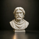 White Marble Classical Bearded Man Bust Sculpture With Base MM-018
