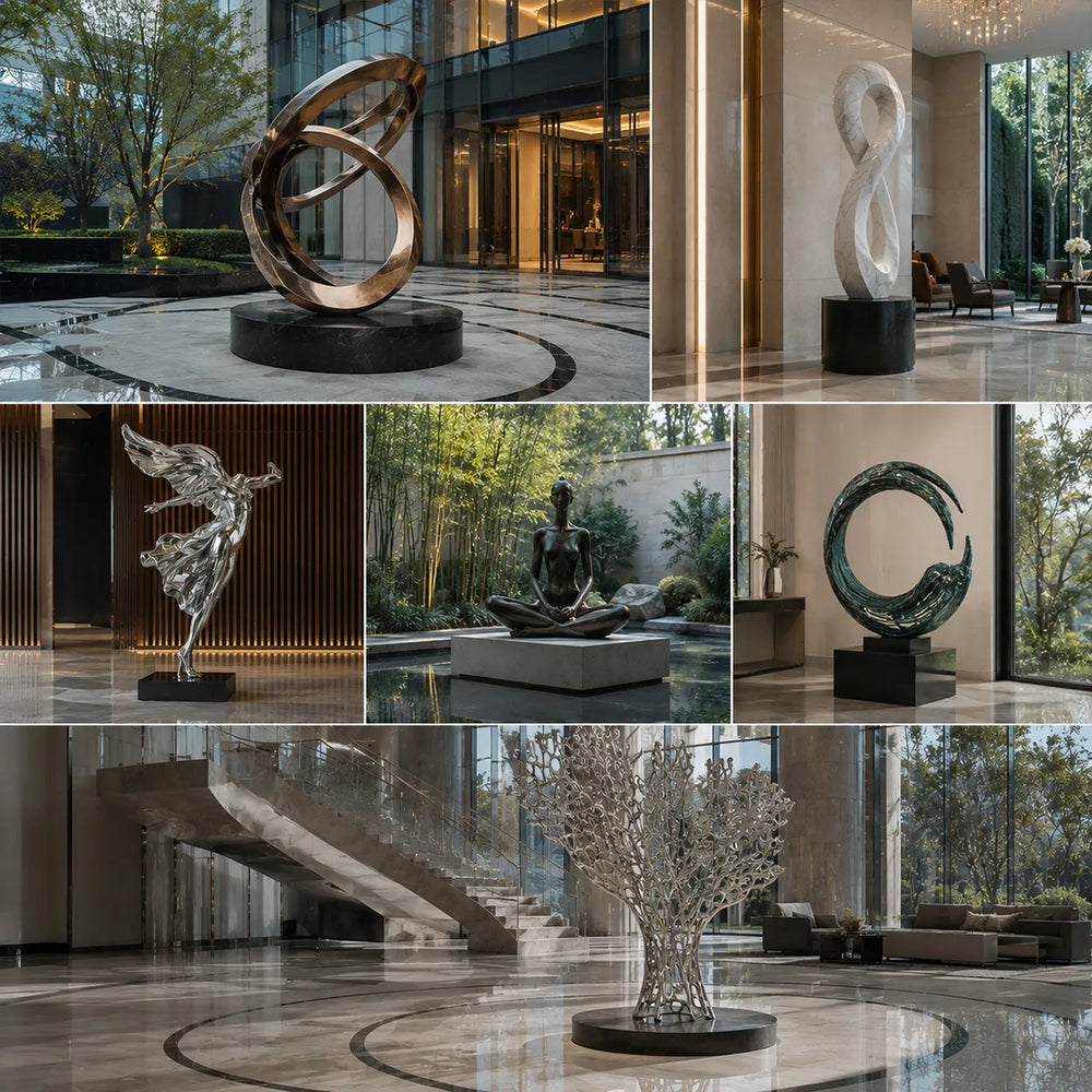 Expertise in luxury and architectural sculpture projects: custom bronze, stainless steel, and stone art installations for high-end residential, commercial, and public spaces