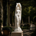 Classical female fiberglass figure sculpture with elegant drapery design for luxury villas hotels and architectural interiors