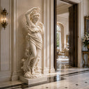 Classical female fiberglass sculpture with elegant figurative design for luxury villas hotels and architectural interiors