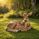 Fiberglass deer sculpture with realistic animal details and custom painted finish for luxury garden landscape projects