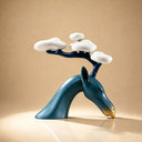 Close-up detail of fiberglass sculpture showing smooth painted surface, organic curves, and refined FRP craftsmanship