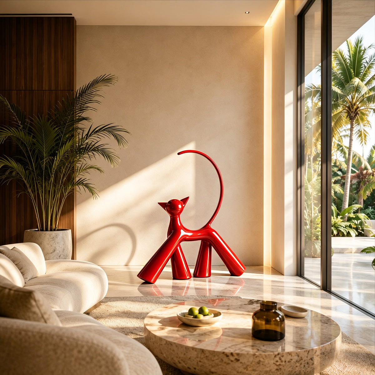 Custom fiberglass sculpture displayed in a contemporary interior