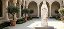 Marble sculpture display in the  manor