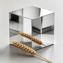 Mirror polish silver stainless steel sample OM-009