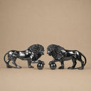 Detailed craftsmanship of mirror polished stainless steel lion sculpture with custom metal fabrication SS-016