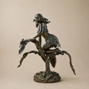 Patina bronze female figure sculpture on white background by Origin Sculpture