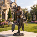 Patina bronze female figure sculpture for luxury outdoor garden by Origin Sculpture
