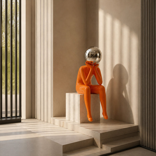 Origin Sculpture FF-001 contemporary human form fiberglass sculpture for luxury interior spaces