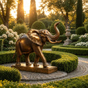 Realistic bronze elephant sculpture BB-007 with detailed animal design and antique bronze finish