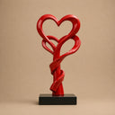 Detailed red painted stainless steel heart sculpture surface and metal craftsmanship SS-018