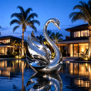 Stainless steel swan scene 1 OSS-001