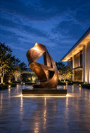 Custom bronze sculpture installed in an architectural courtyard for trade clients, designers and commercial art projects