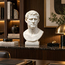 White marble Roman male bust MM-020 displayed in a refined executive office